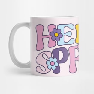 Hello Spring, Retro Flowers Mug